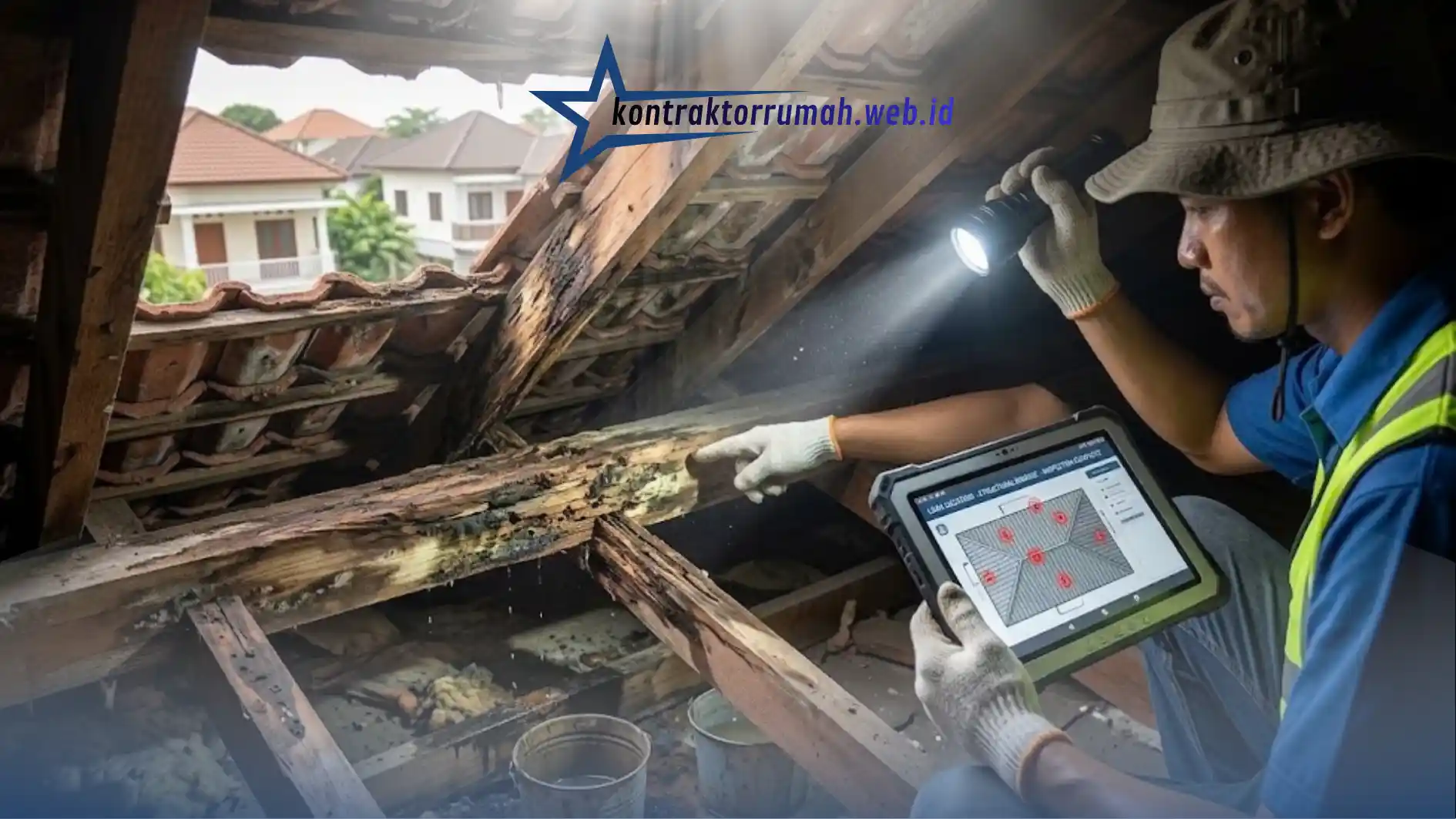 Cara mencari sumber kebocoran atap di bagian loteng rumah