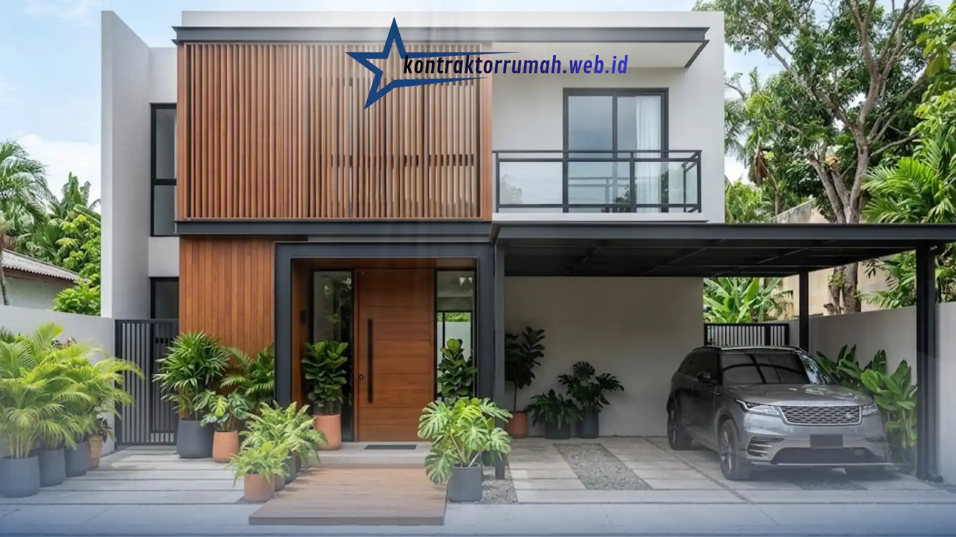 Inspirasi Desain Rumah Minimalis Modern Fasad Kayu & Besi
