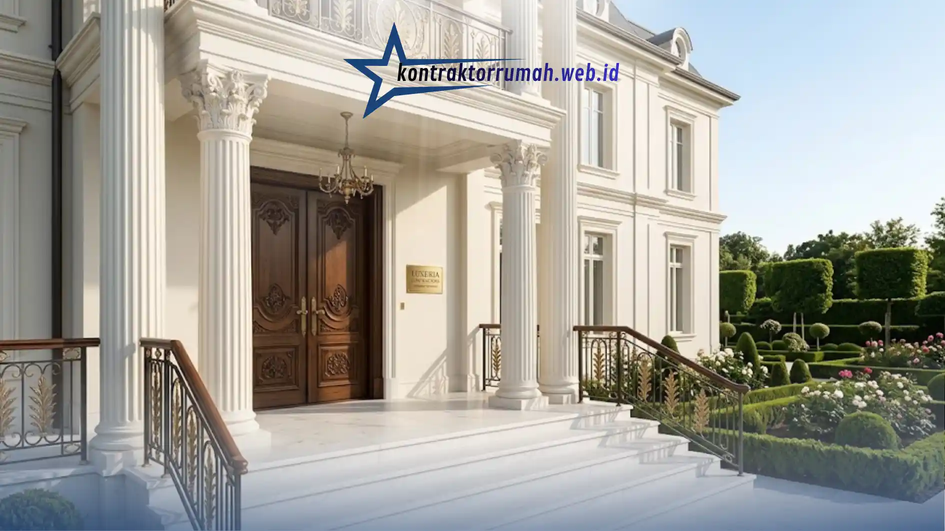 Fasad rumah mewah klasik dengan material premium tahan cuaca