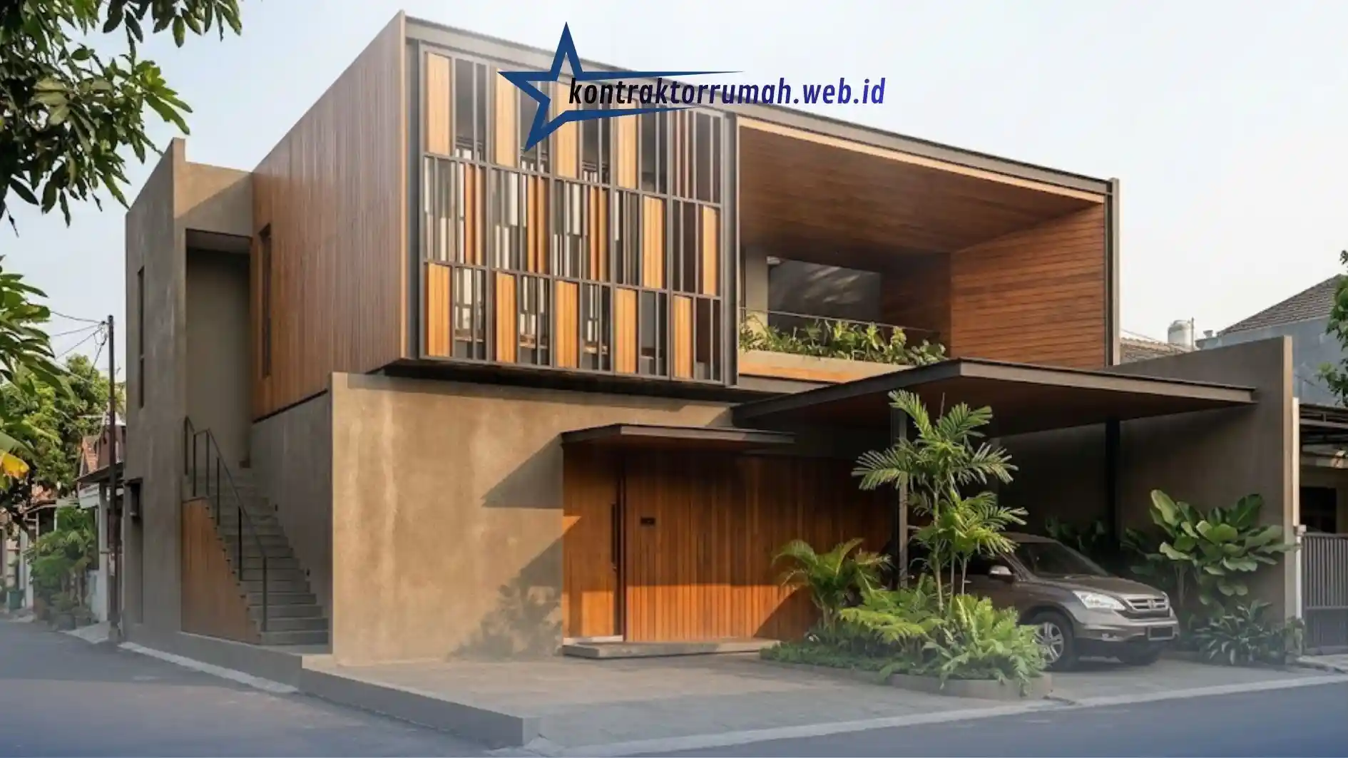 Desain fasad rumah minimalis kontemporer