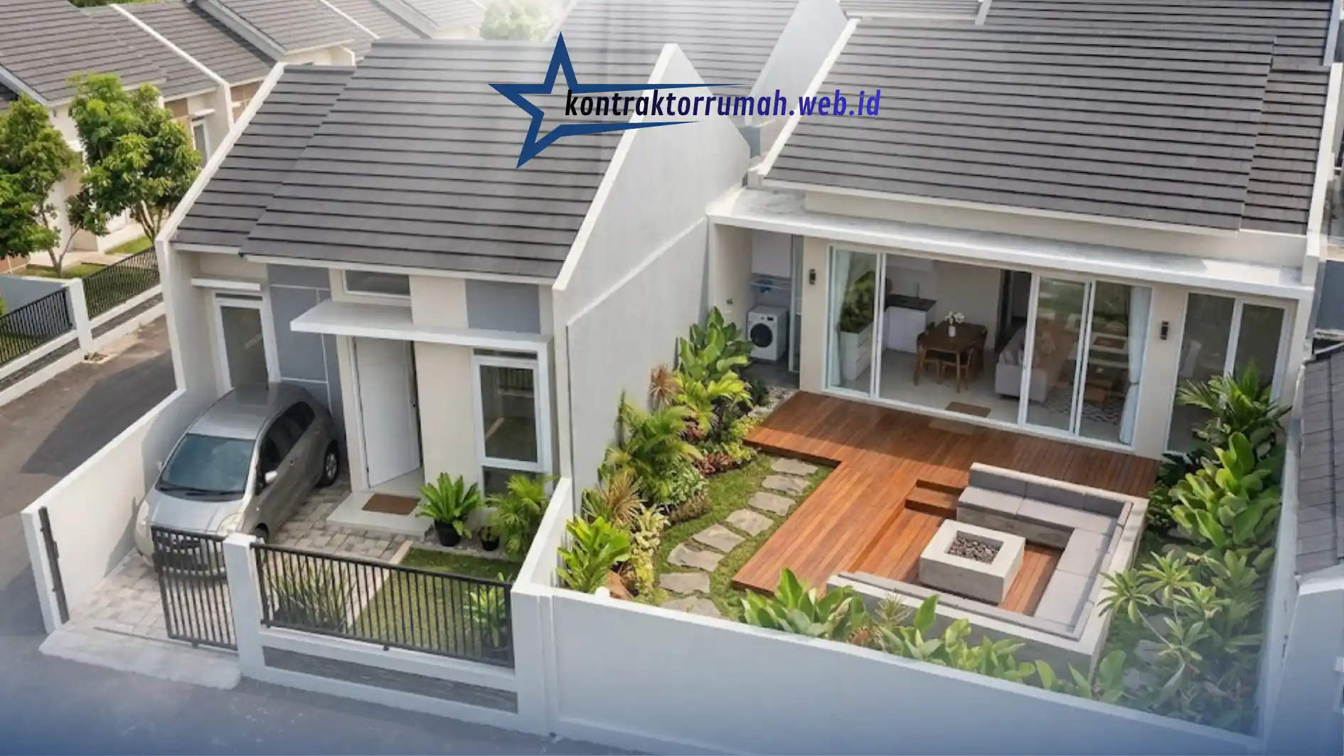 Inspirasi tata ruang terbuka dan pagar rumah subsidi type 36