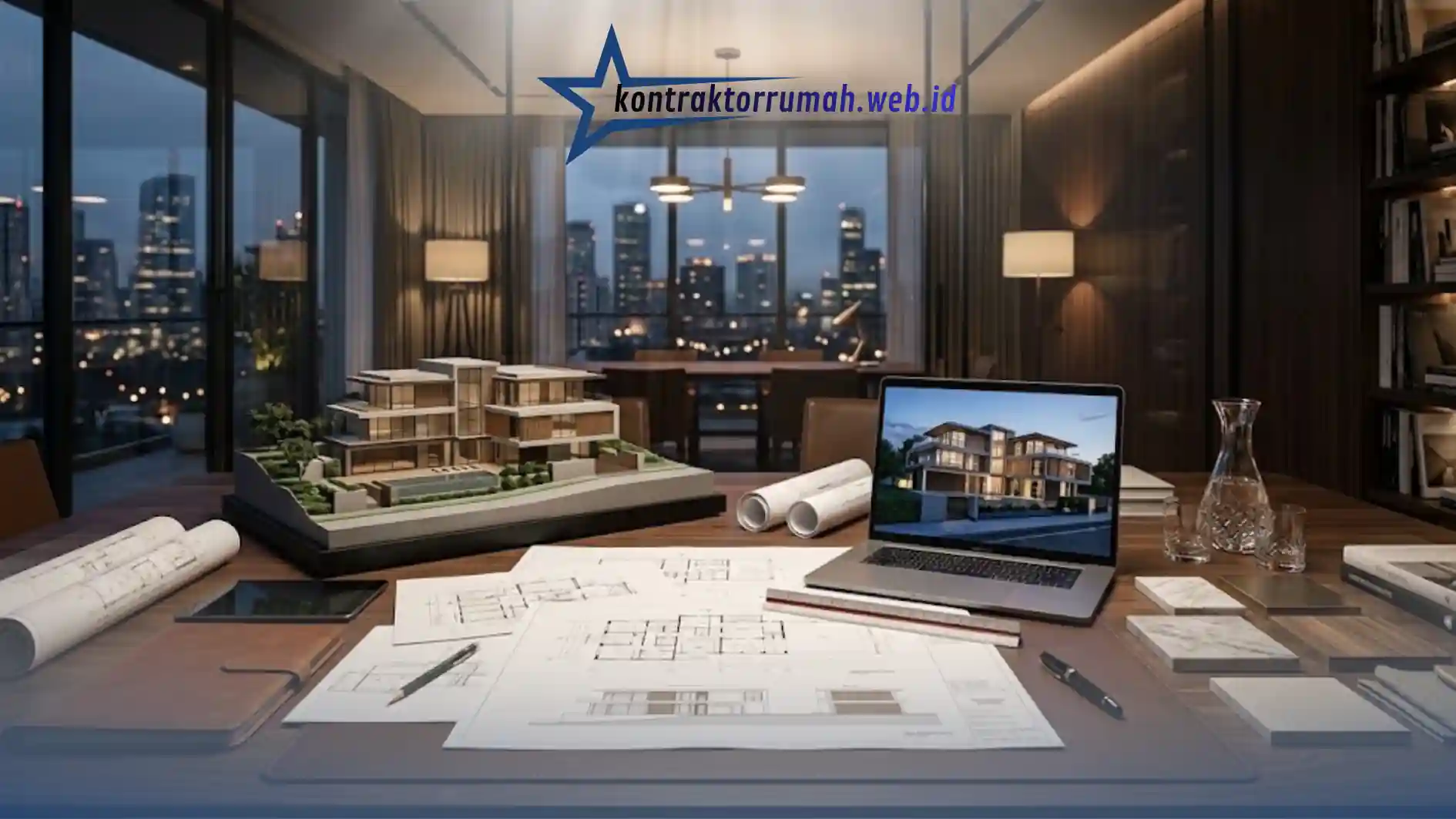 Proses desain gambar 3D rumah oleh arsitek profesional