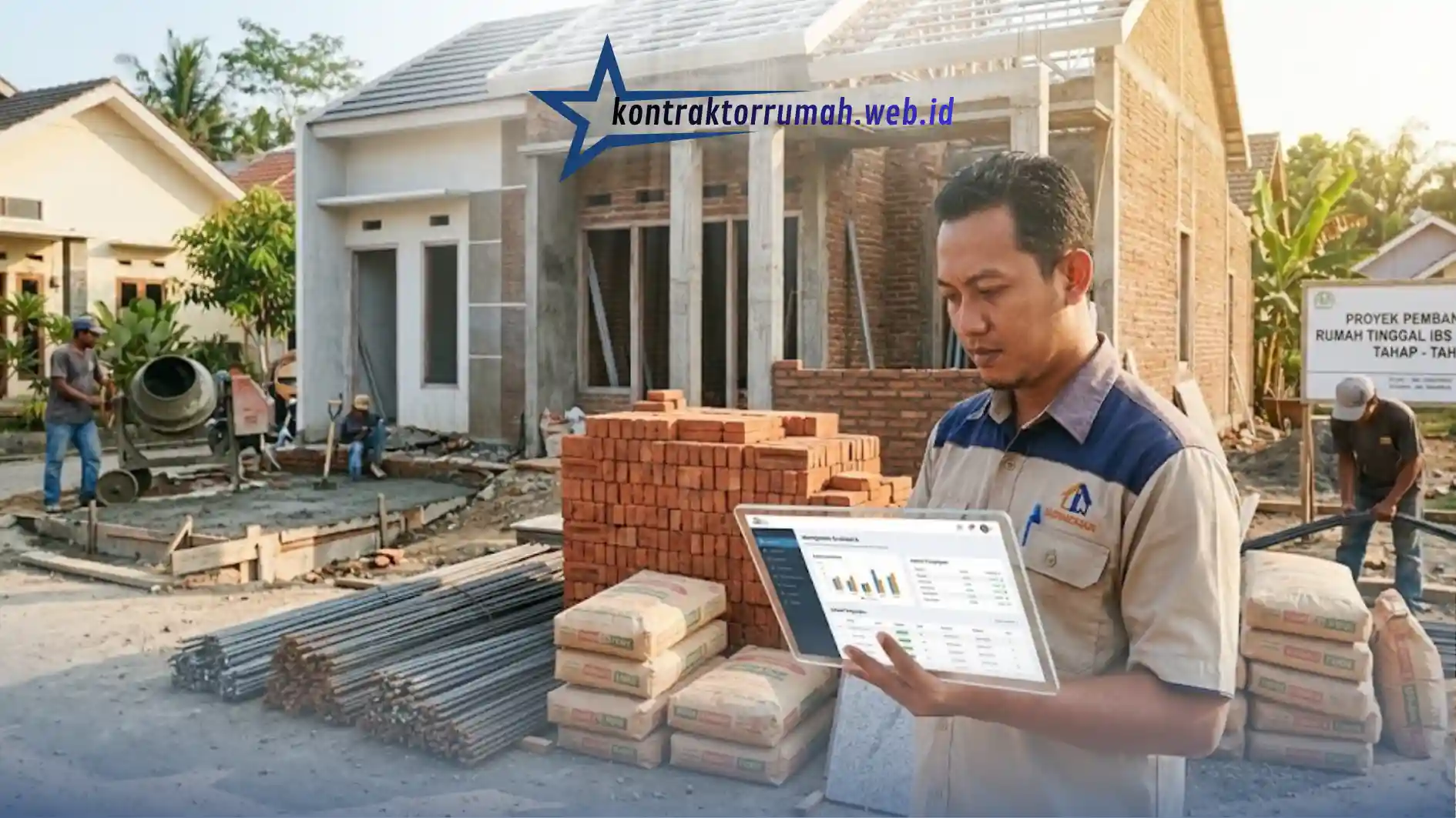 Kontraktor menyusun RAB borongan rumah bersama pemilik proyek