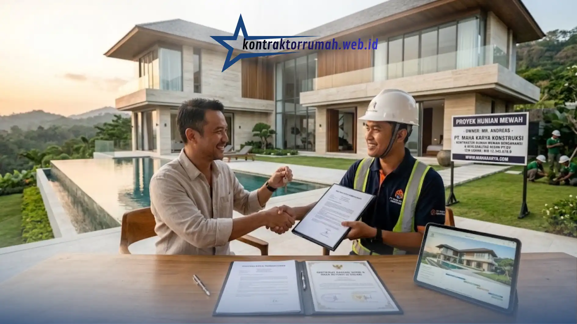 Papan informasi izin PBG pada pembangunan rumah