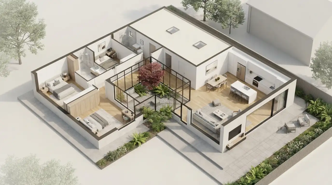 Konsep denah open space untuk rumah minimalis