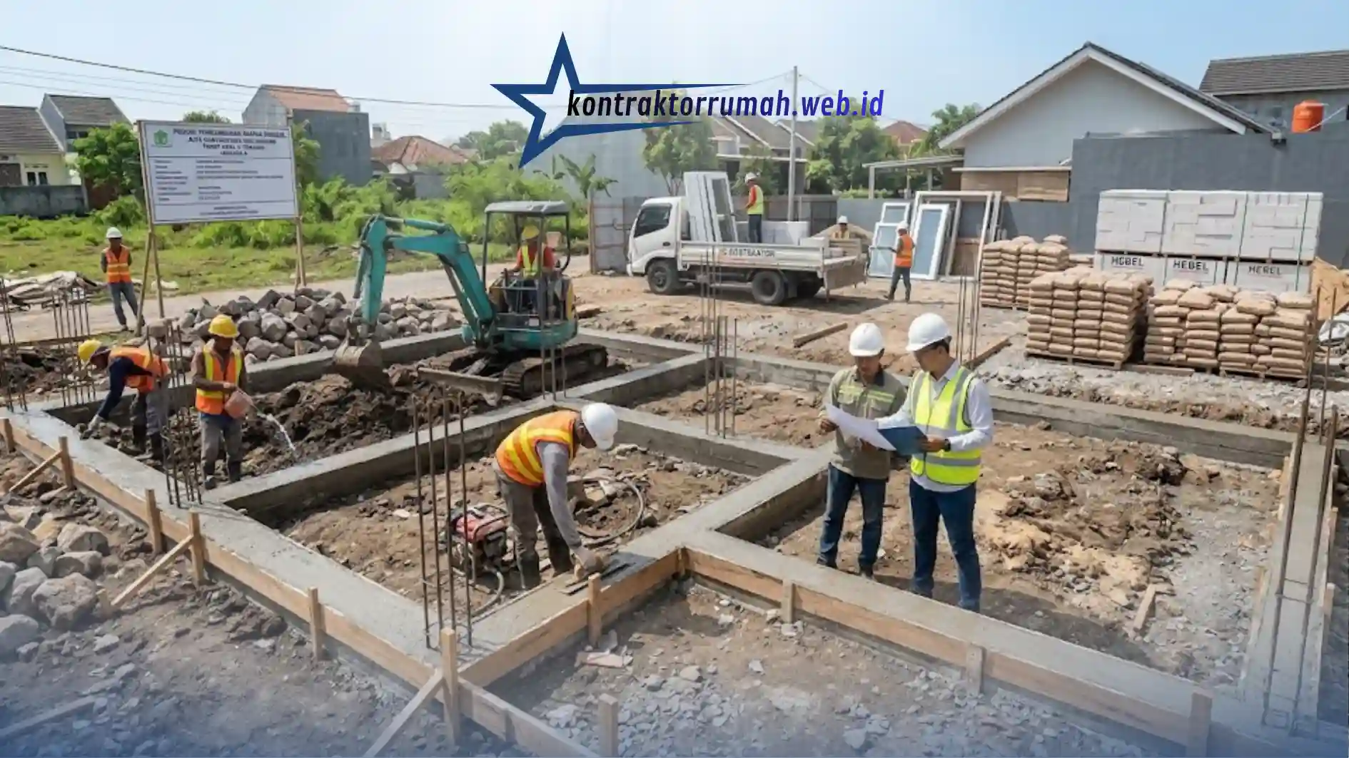 Progres pengecoran sloof jasa kontraktor rumah hari ke-8