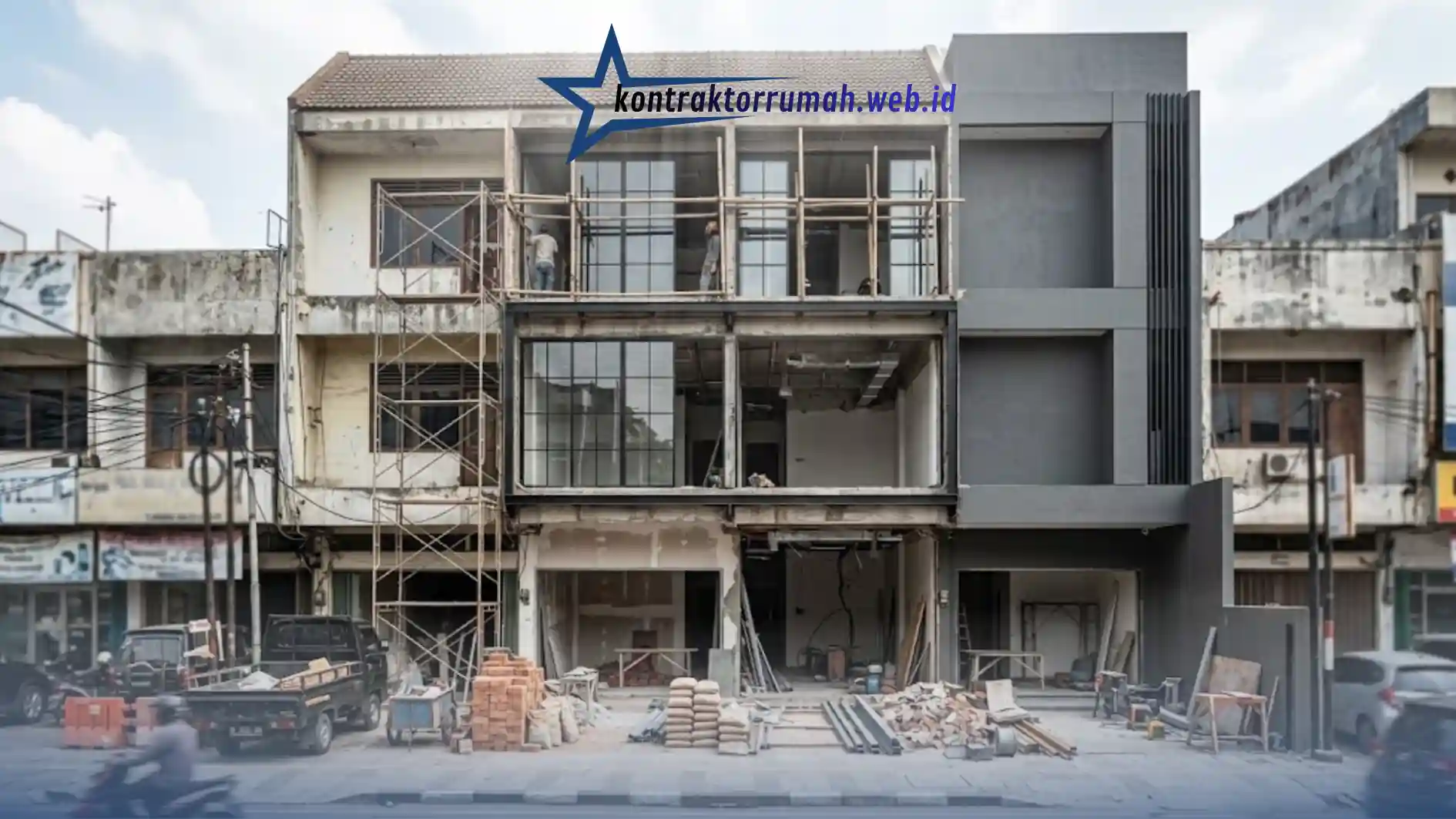 Renovasi ruko menjadi kantor minimalis modern