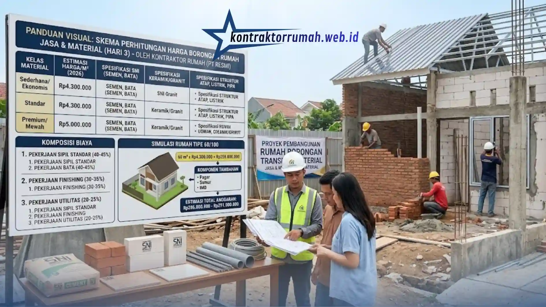 Skema Perhitungan Harga Borongan Bangun Rumah Jasa & Material